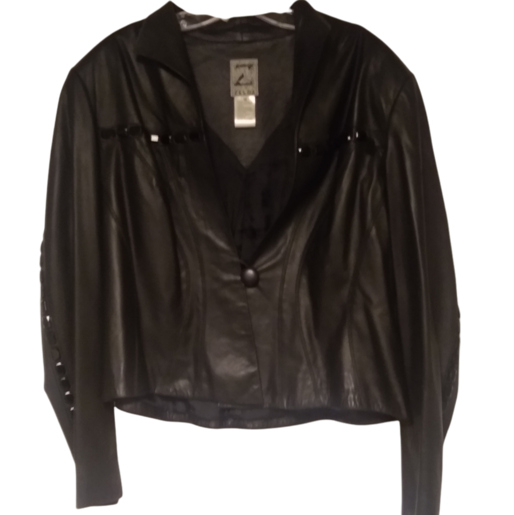 Embellished Lamb Leather Designer Jacket